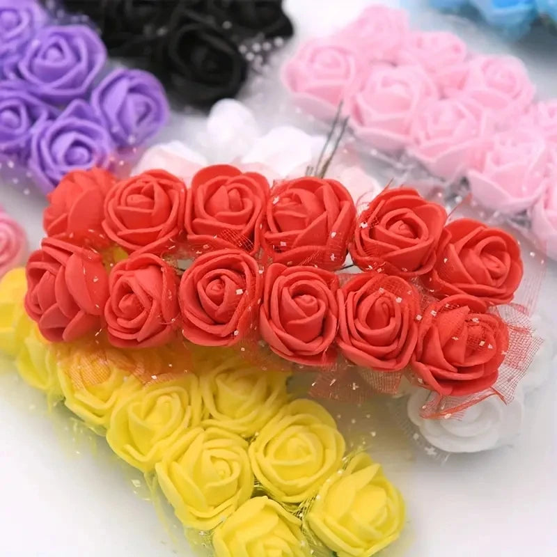 Red mini Lace Pe Rose 144pcs/2cm flowers