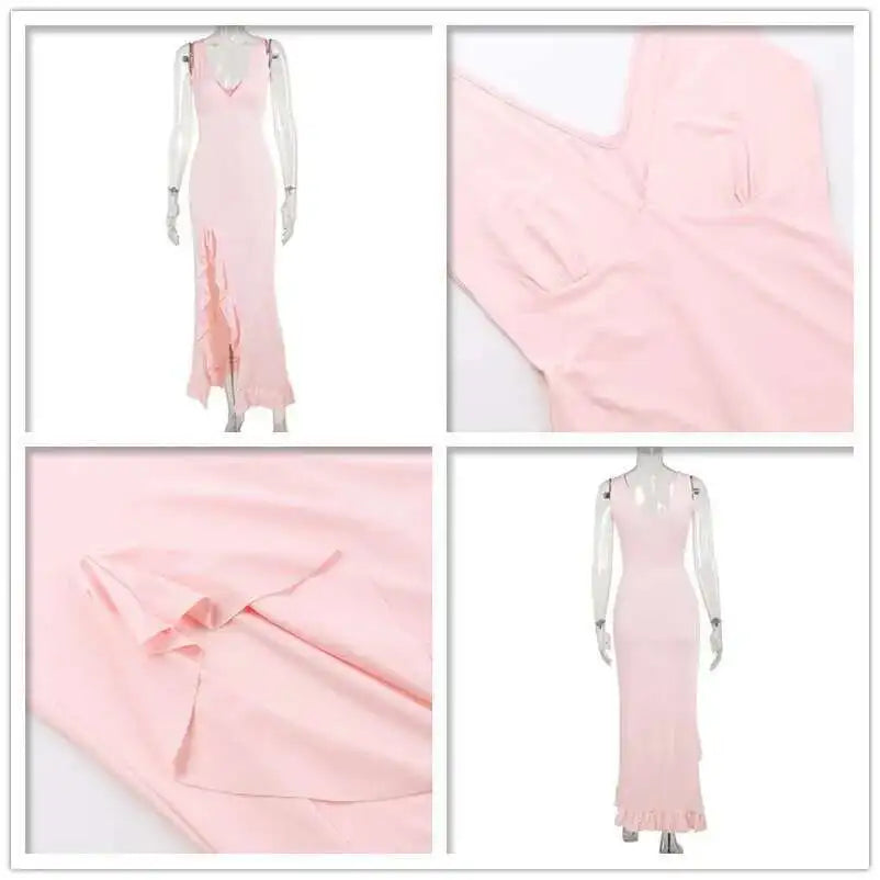 Vivona Avrilyaan Ruffle High Split Dress