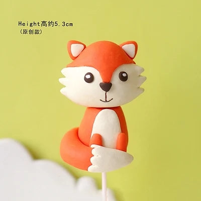 Forest animal cake decoration