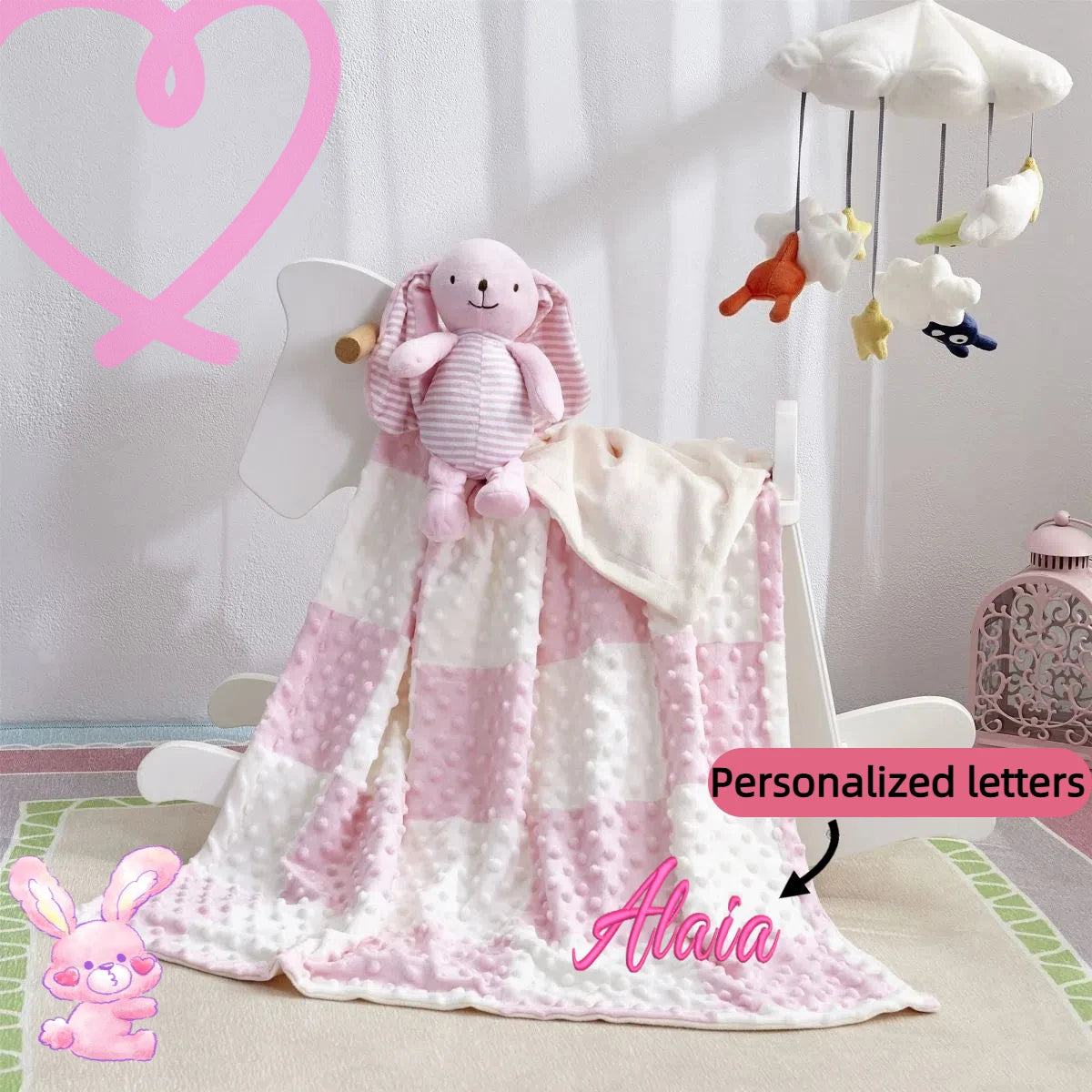 Personalized Custom name letter baby blanket