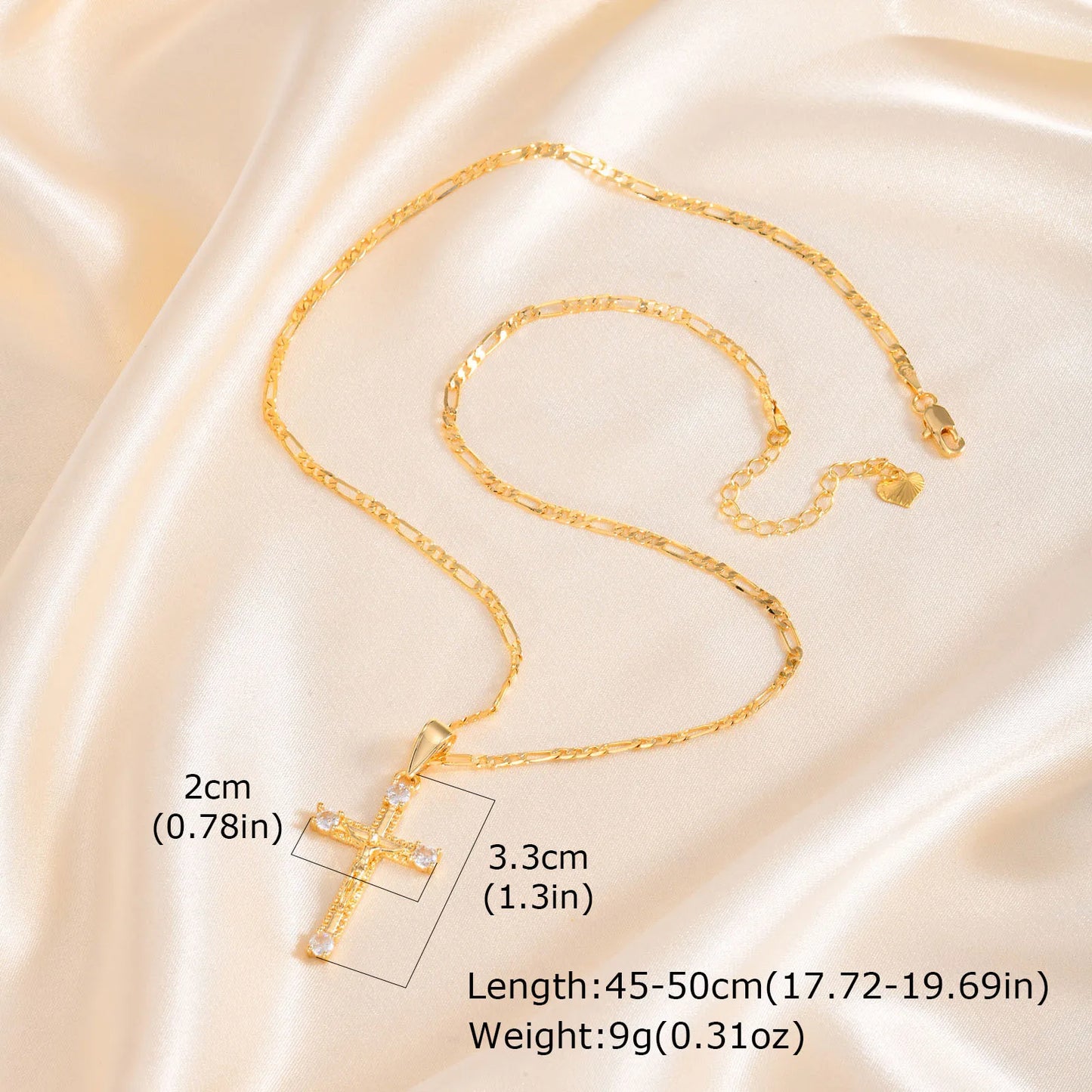 Gold plated Jesus Cross necklac