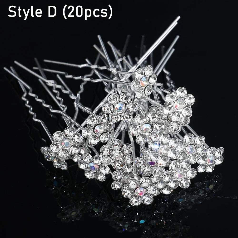 Elegant Pearl Crystal Hairpin 20pcs