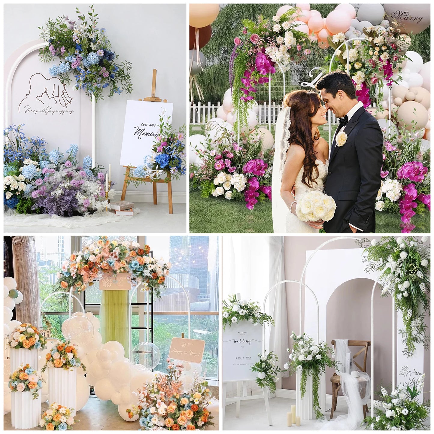 Gold arch backdrop stand, Set of 3