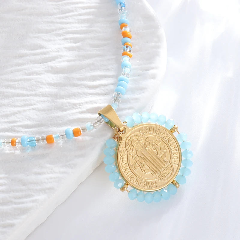 Virgin Mary medal pendant