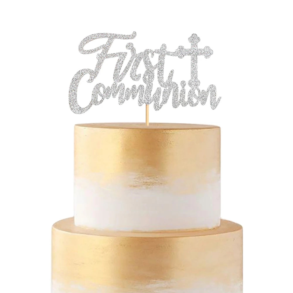 God Bless & Paper cross cake decorations