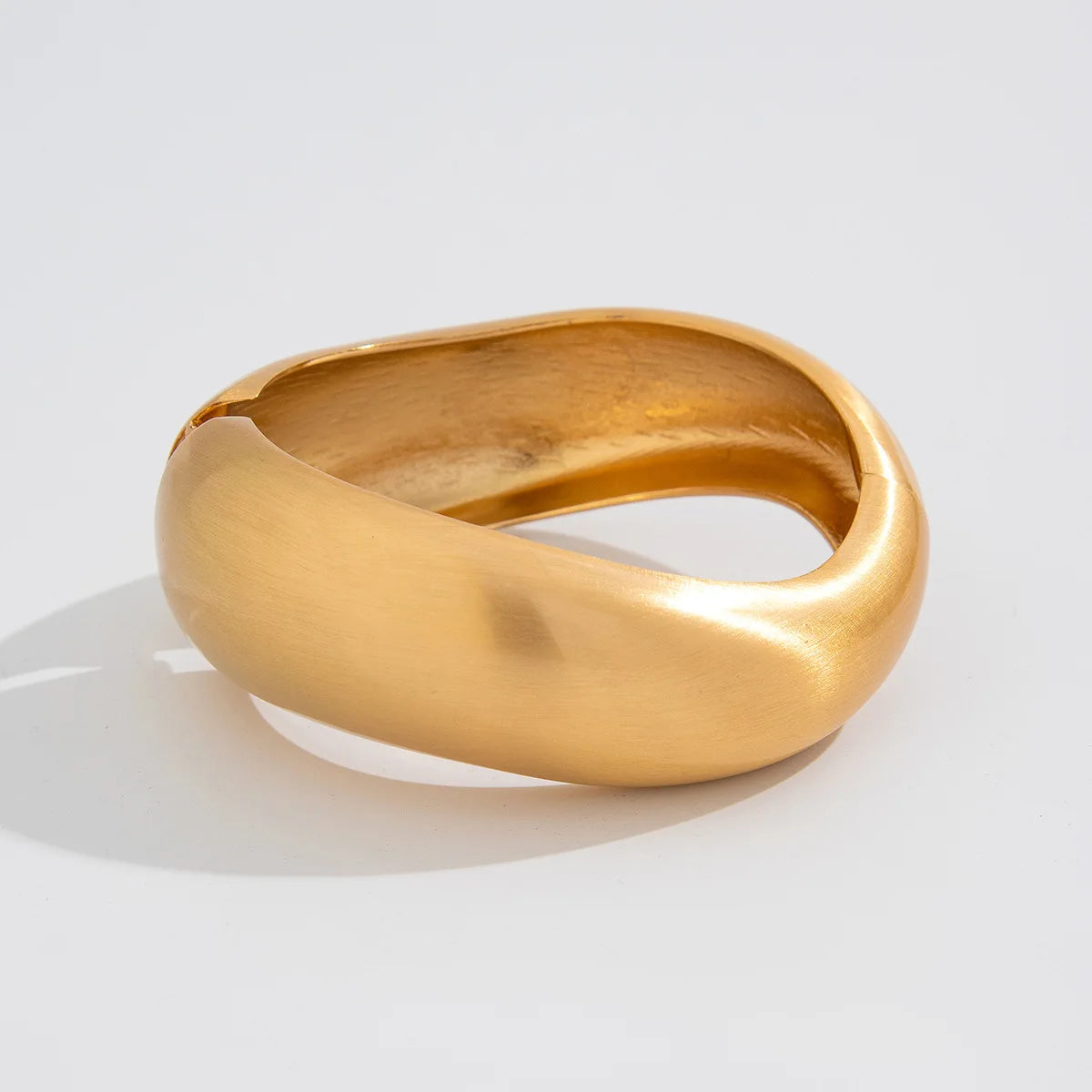 Rizana wide metal Gold color bracelet