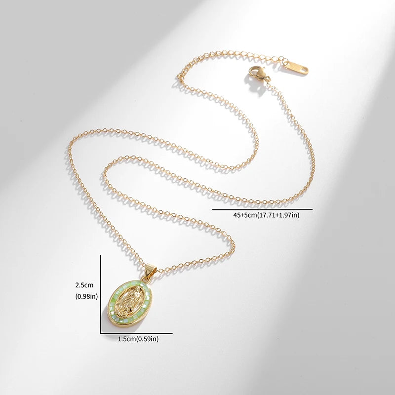 Catholic virgin Mary pendant necklace