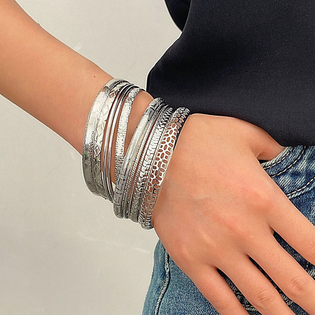 Twist bangles gold , silver color bracelets