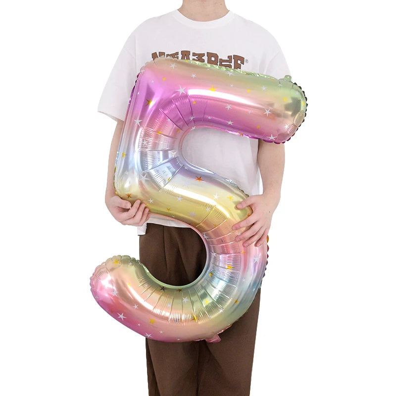 Rainbow Unicorn balloon number foil 40inch