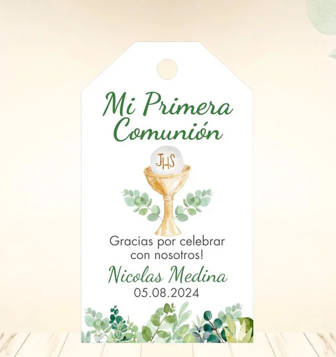 Custom tags Baptism Holly Communion, 100 pieces