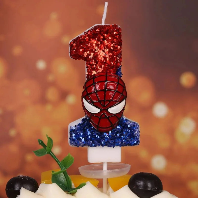 Spider-Man candles 0-9