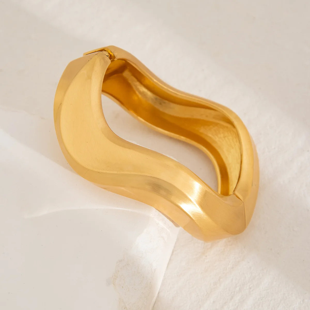 Rizana wide metal Gold color bracelet