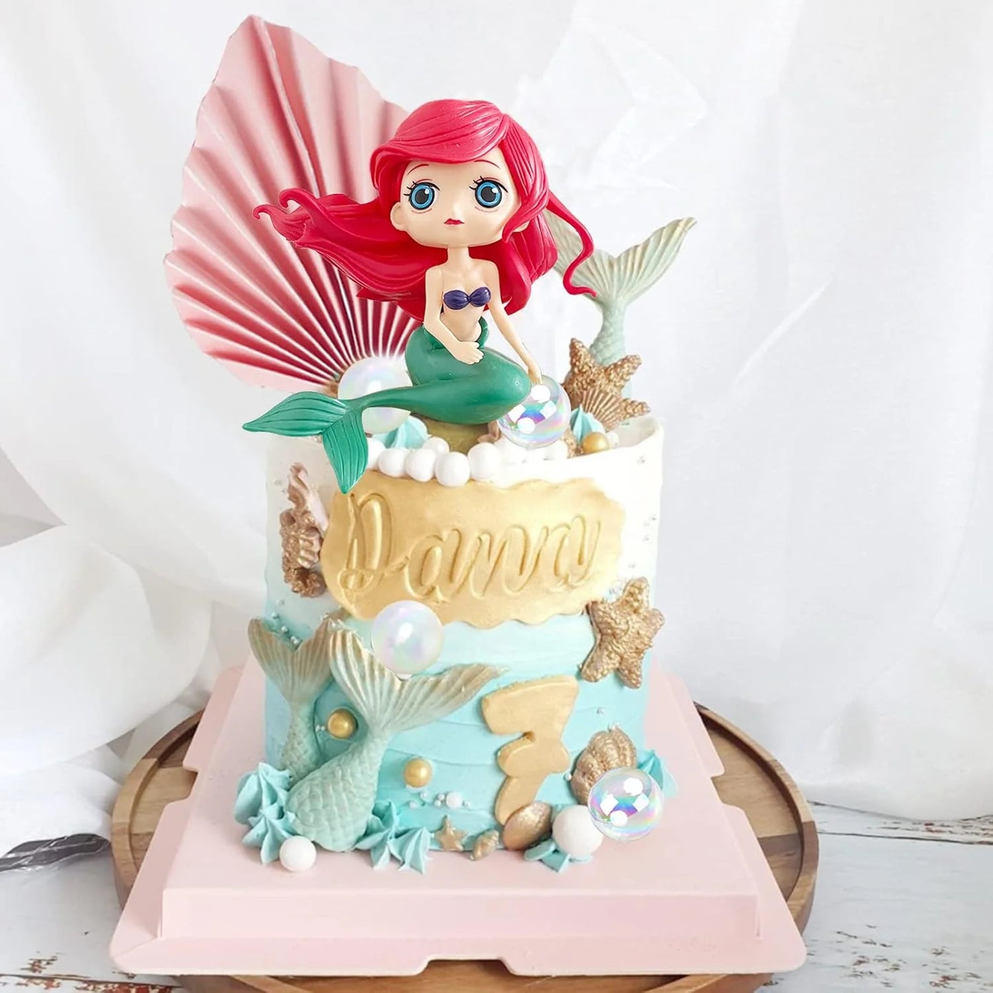 16PCS Mermaid Cake Topper Set – Under the Sea