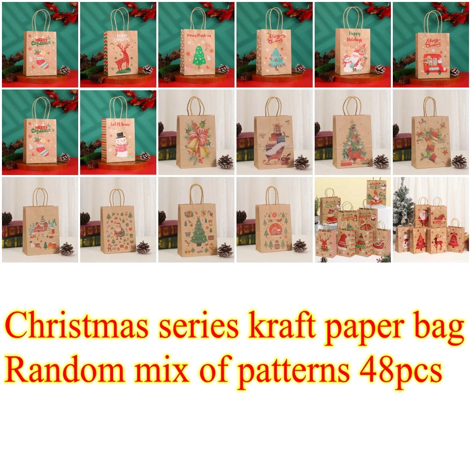 Christmas Kraft Paper Gift Bags