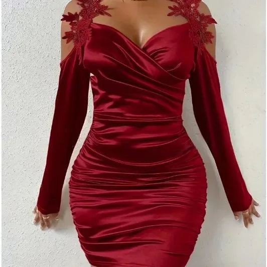 Rama Elegant Lace Pleated Dress