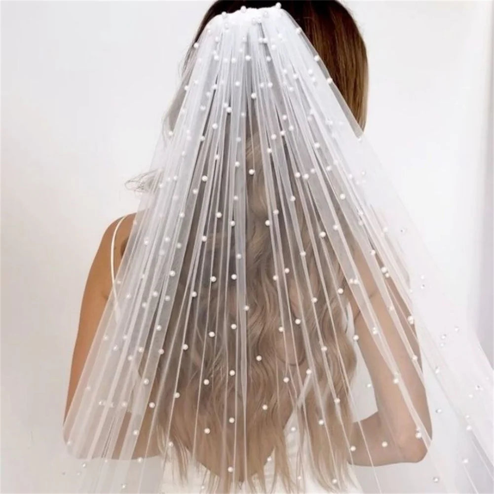 Pearls Bridal Veil Soft 1 Tier