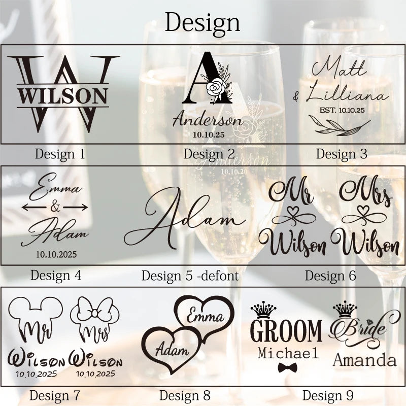 Custom champagne laser engraving glass cup