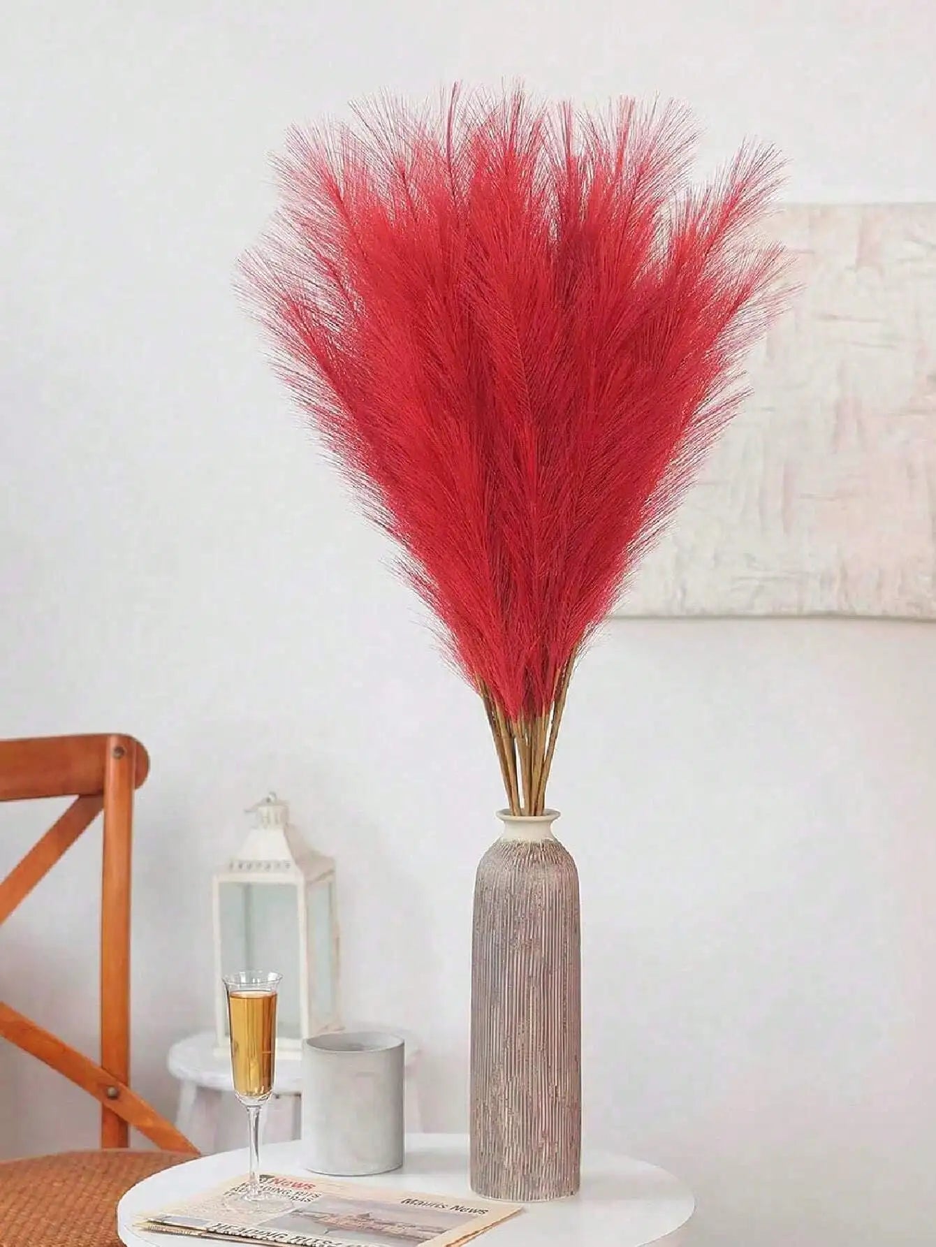 Red Artificial Pampas ,55cm/21.65in 5/10/20pcs