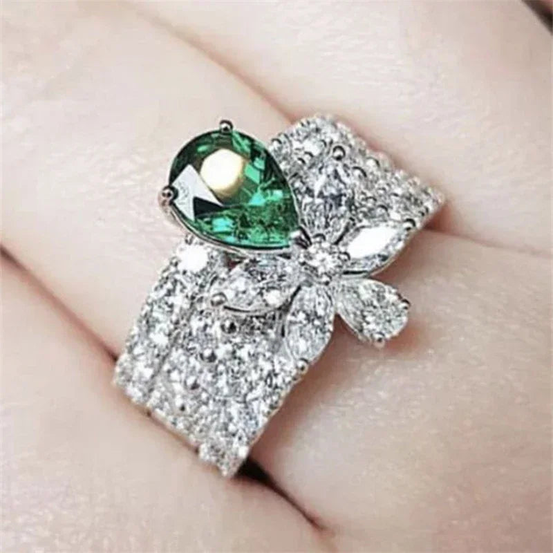 Zaitina green Zirconia crystal ring