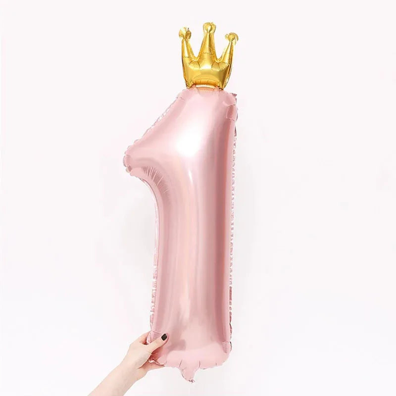 Crown number Foil balloons 1st