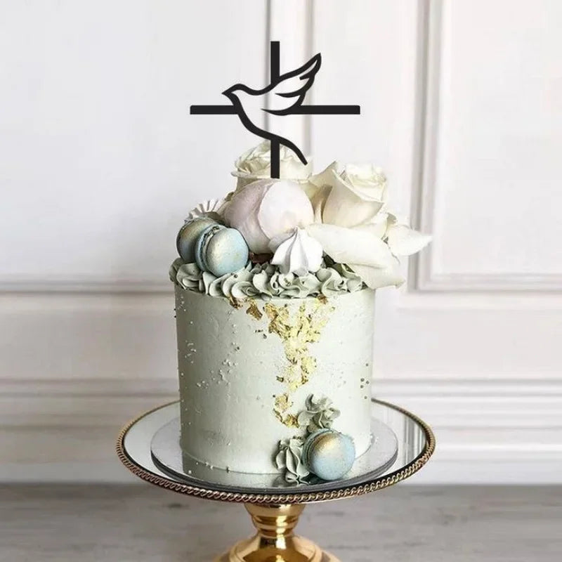 Baptism Cross cake Topper