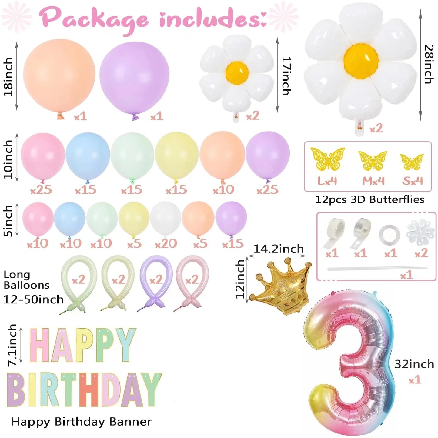 200PCS Macaron Foil Balloon Garland Set