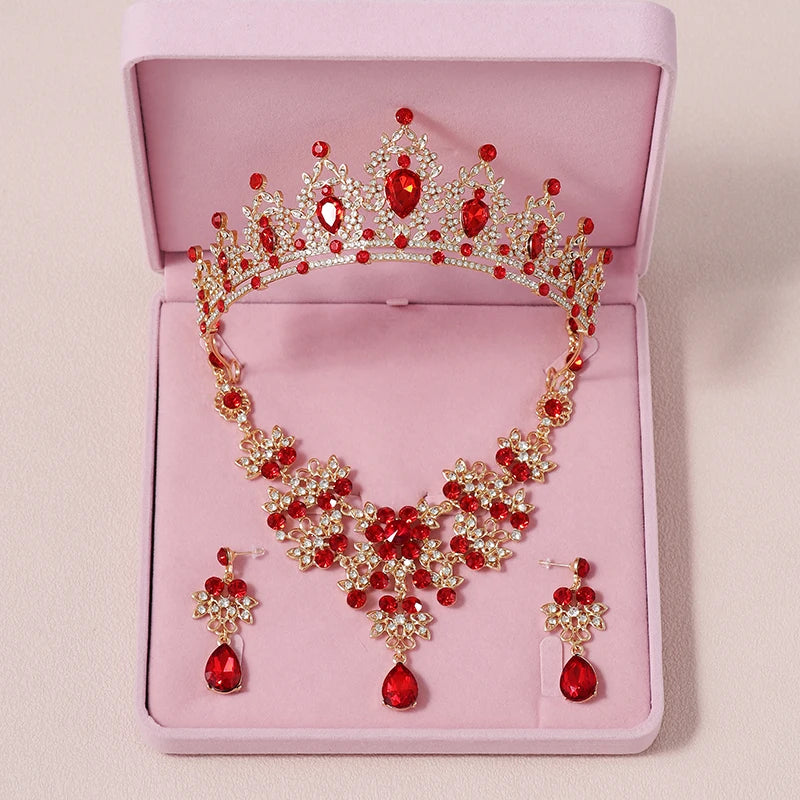 Zitania bridal pink-colour lady crown