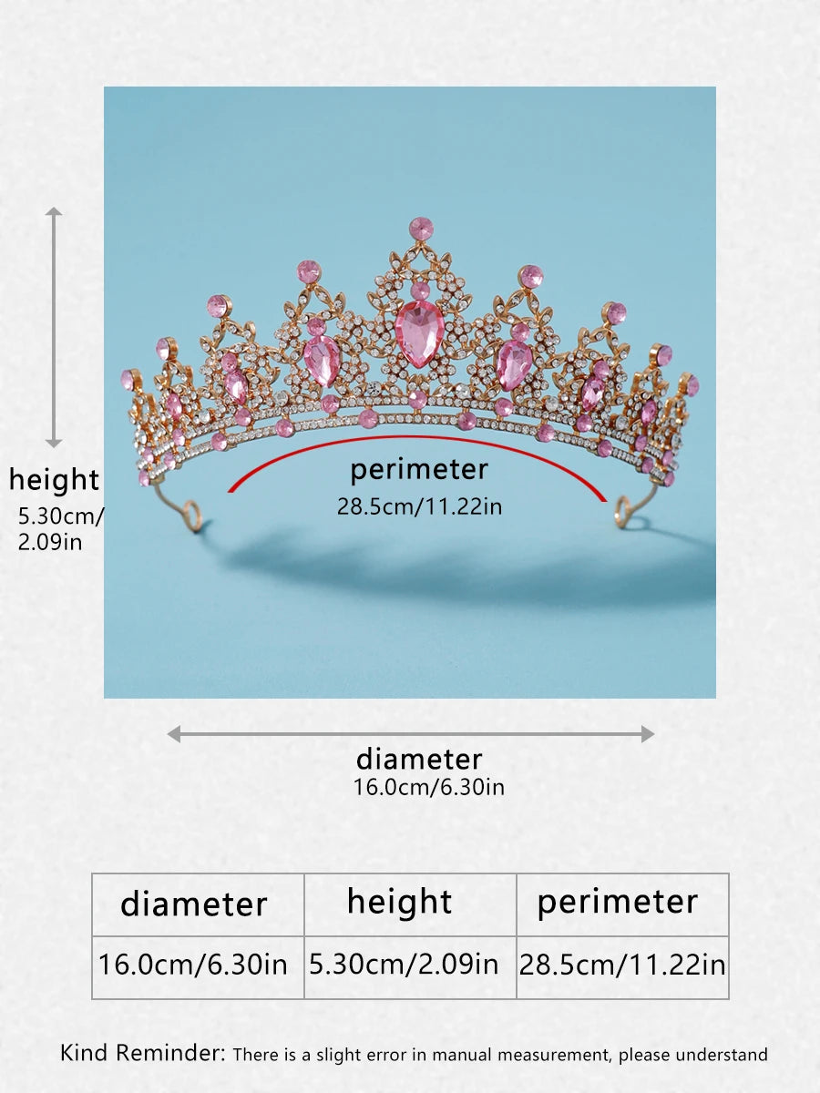 Zitania bridal pink-colour lady crown