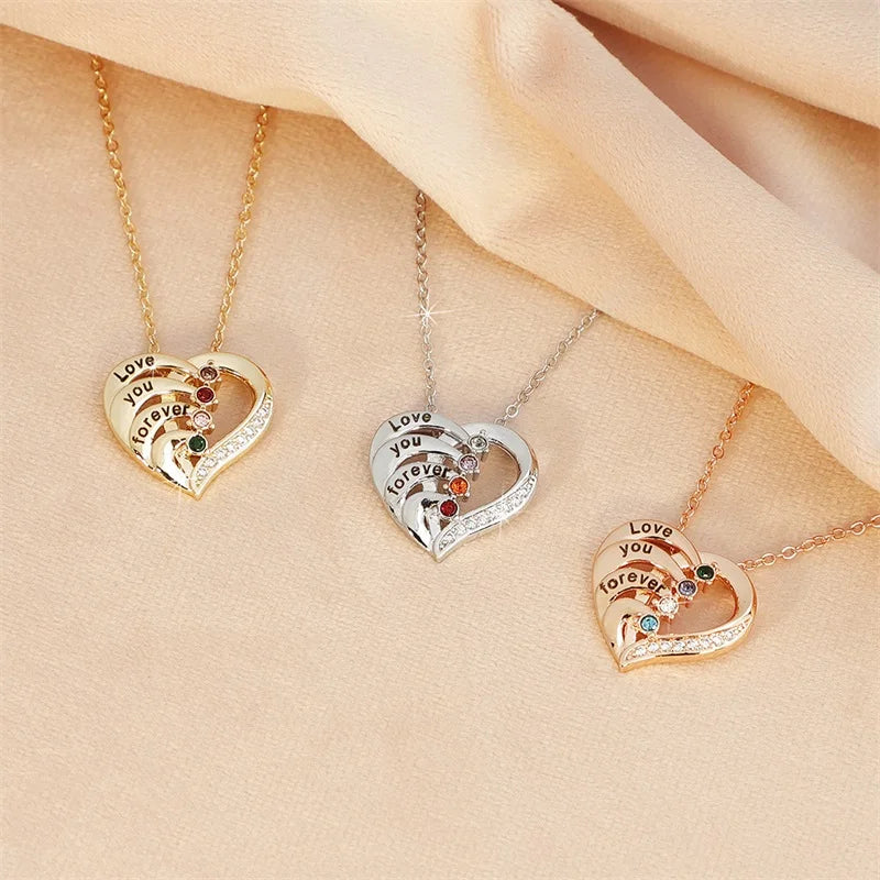 Personalized name hearts pendant necklace