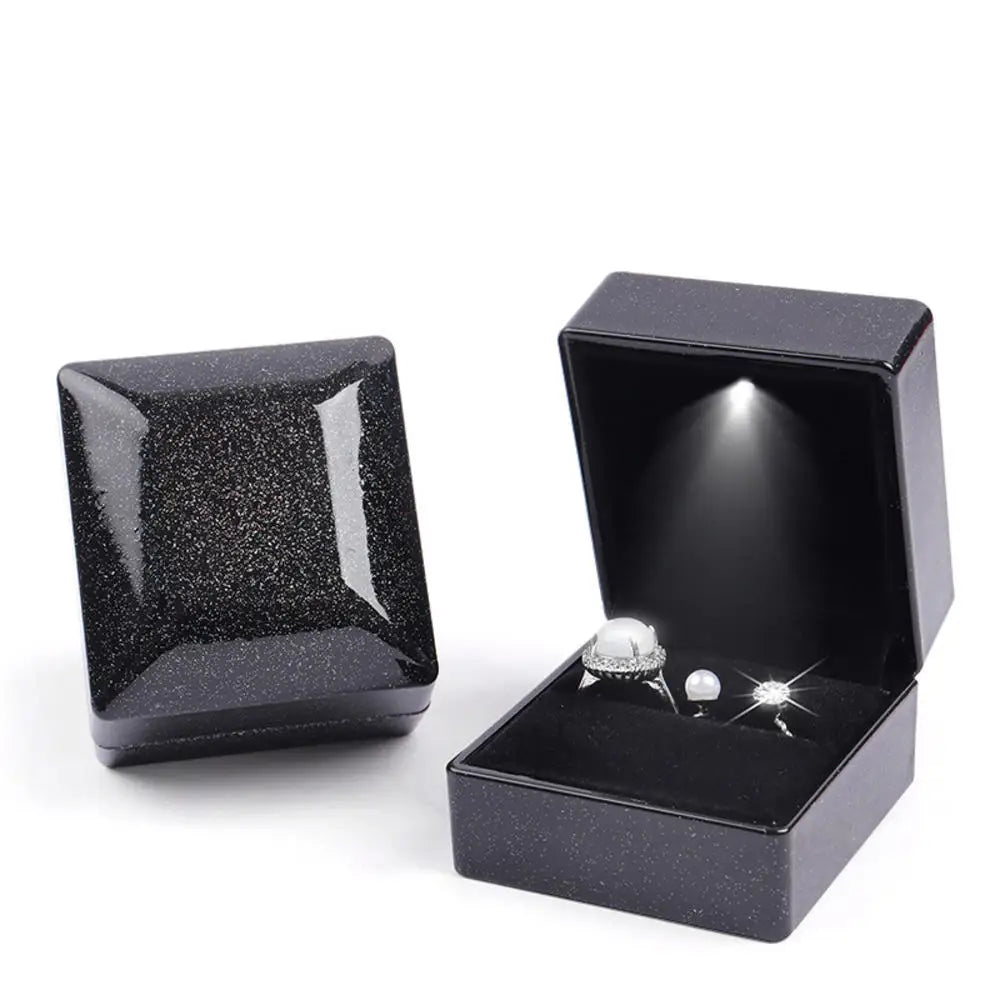 LED Light double rings box for wedding
