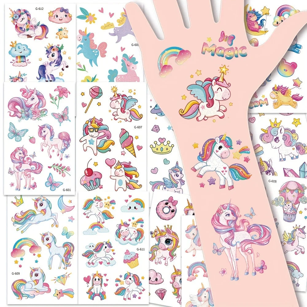 Glitter Unicorn tattoos 12 pc