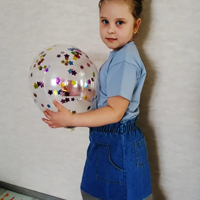 10/20PCS Star Confetti Latex Balloons