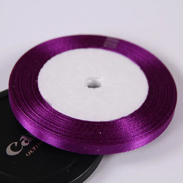 Silk Satin ribbons 22 meters/roll 6mm