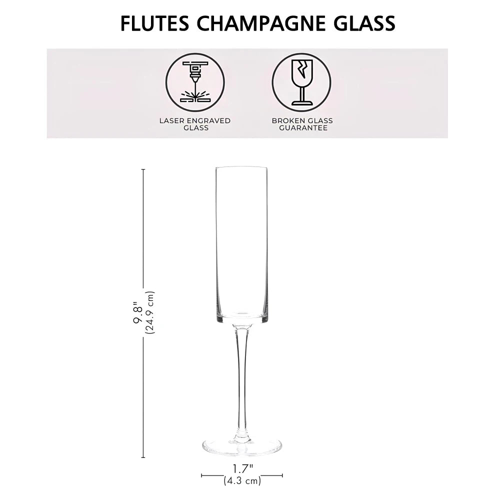 Custom Laser engraving name Champagne flute