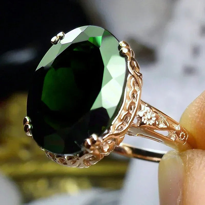 Zaitina green Zirconia crystal ring