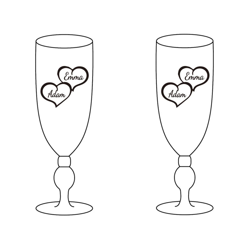 Custom champagne laser engraving glass cup