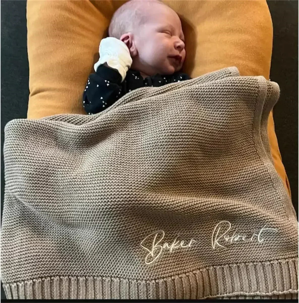 Personalized name baby blanket cotton 100x80cm Skin-custom