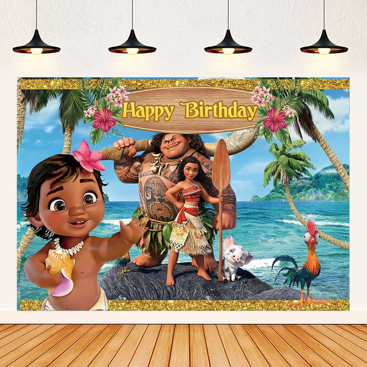Moana theme background decoration