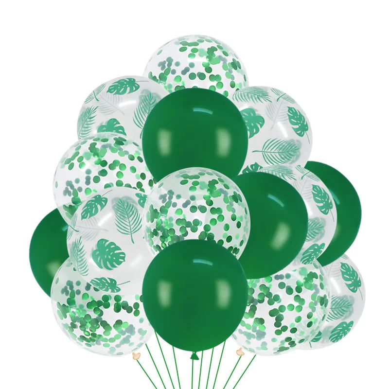 Jungle party green latex balloons