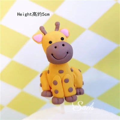 Forest animal cake decoration