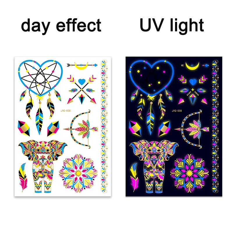 Luminous waterproof tattoos