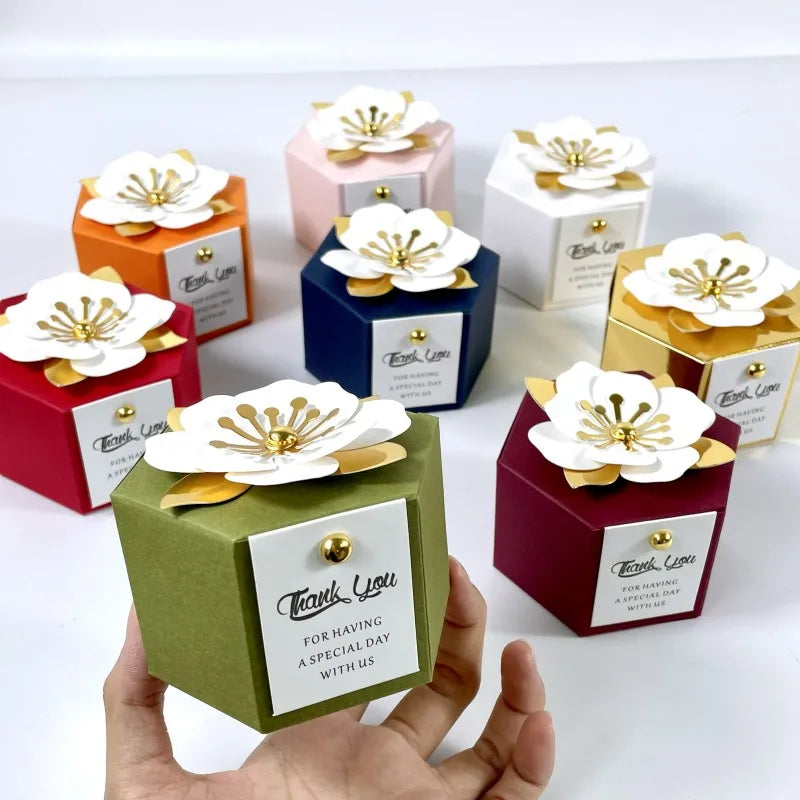 Creative flower hexagonal gift box 20/50pcs