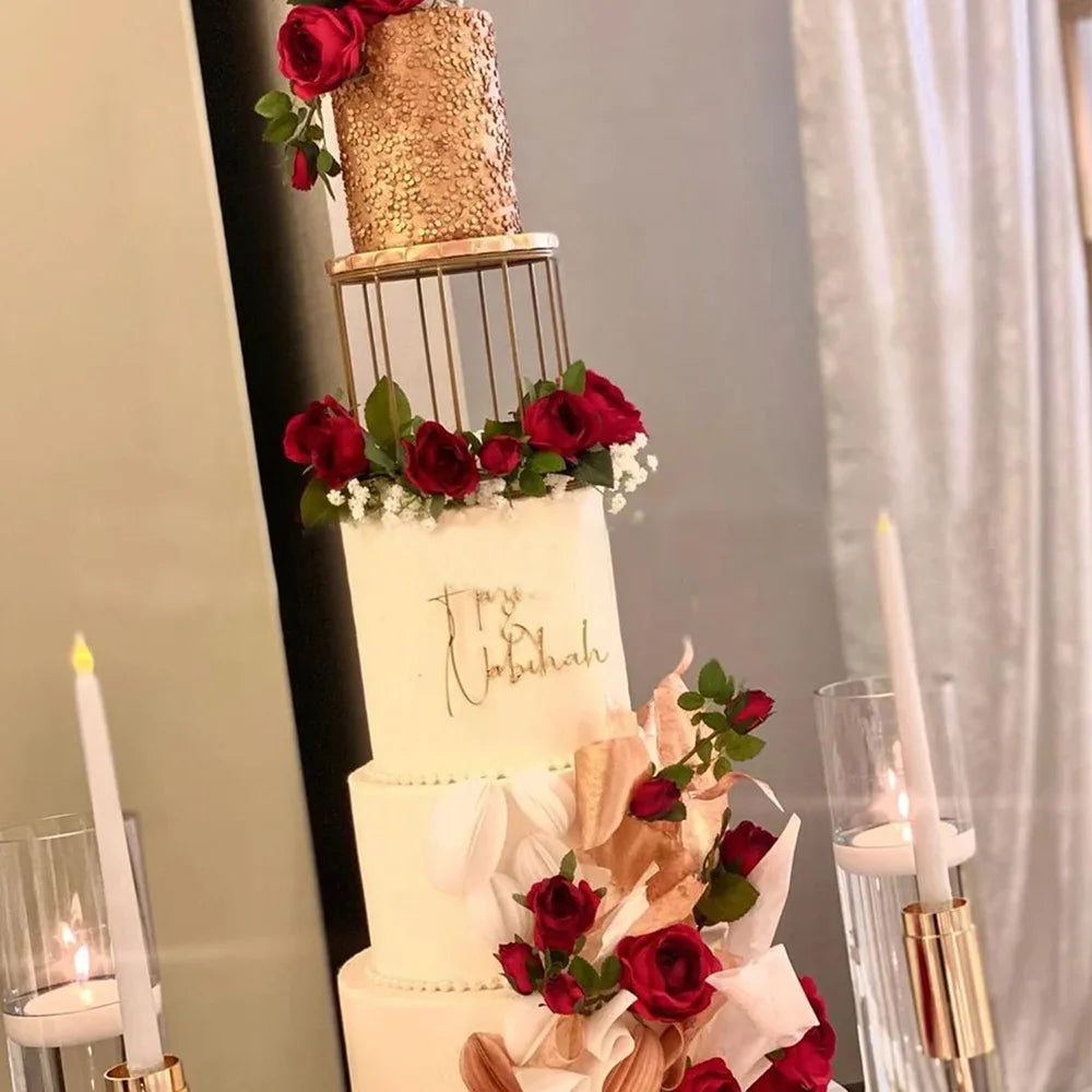 Gold floating cake stand for cake separator high quality
