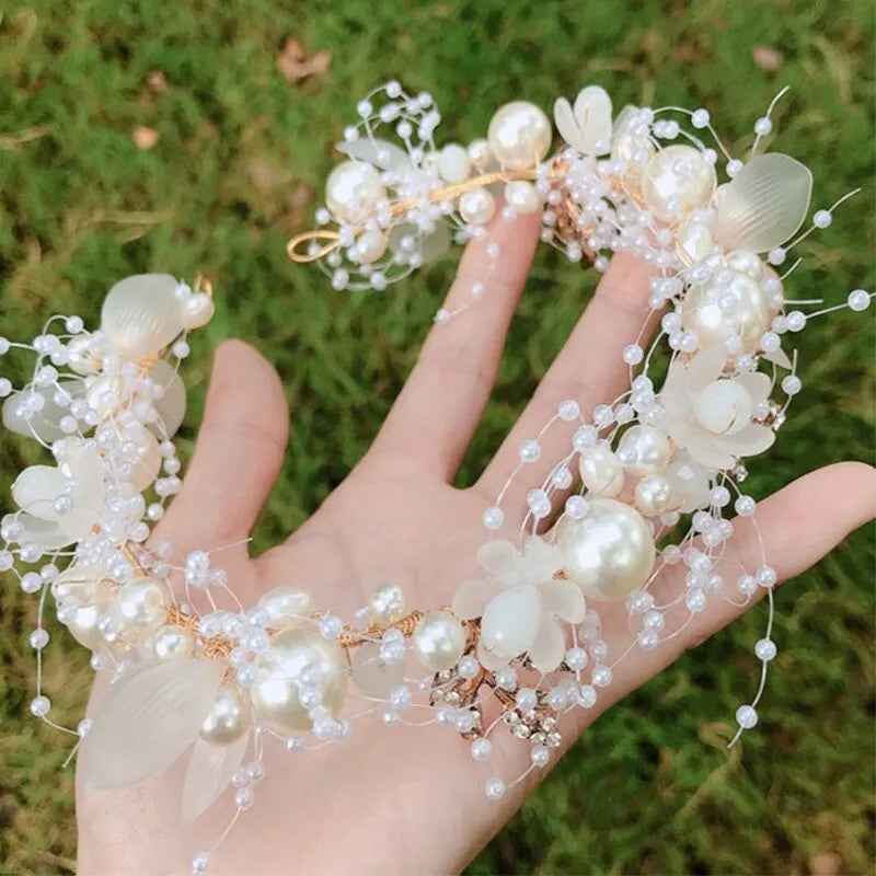 Hair Tiara Crystal & Pearl