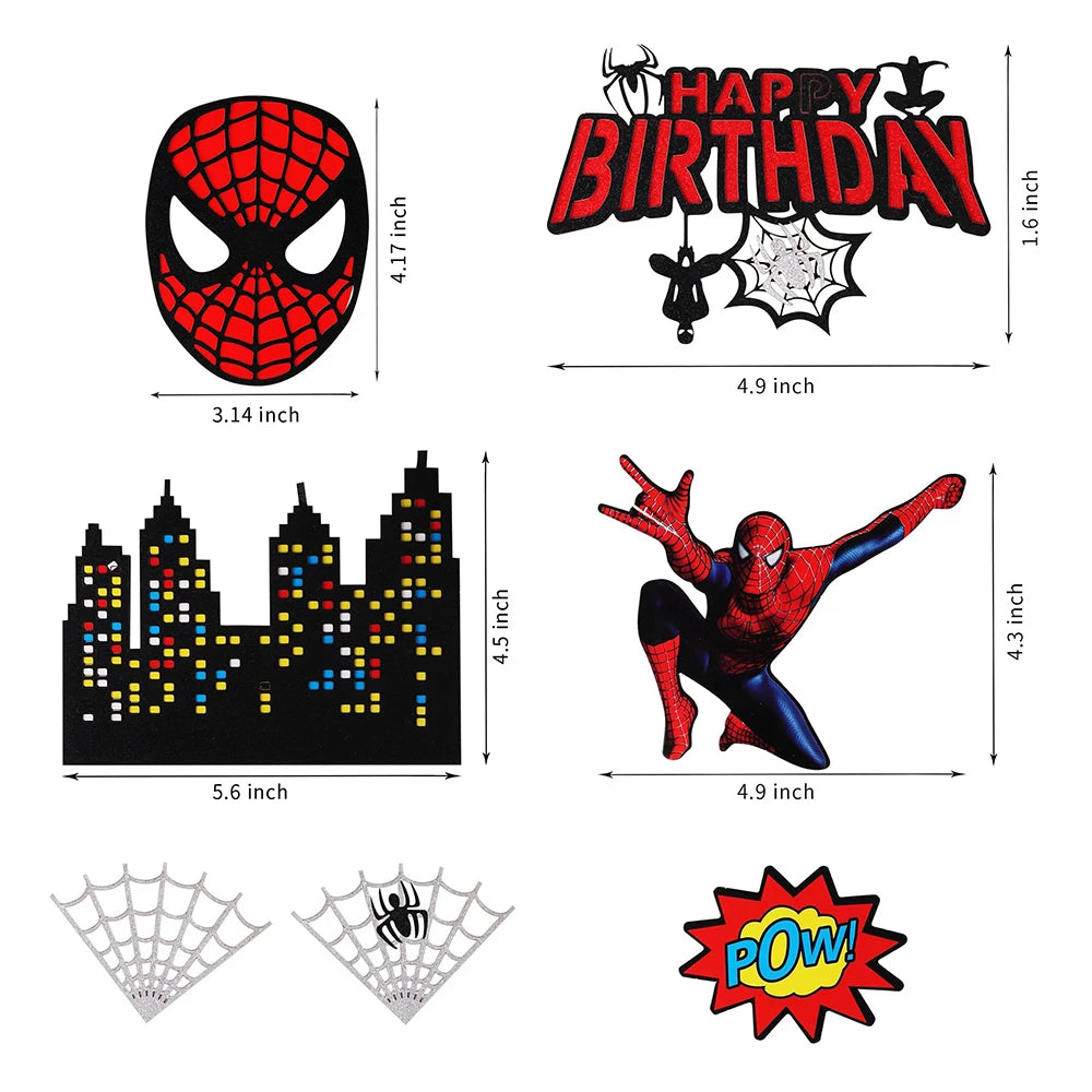 Spiderman cake topper decorations