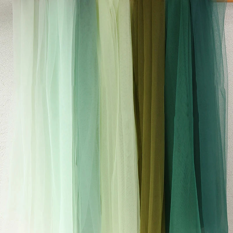 Green soft mesh fabric for decoration