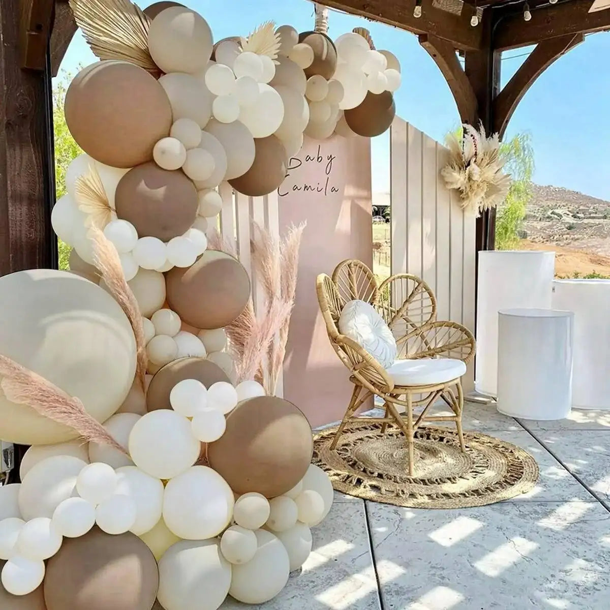Coffee Brown Balloon Garland Arch