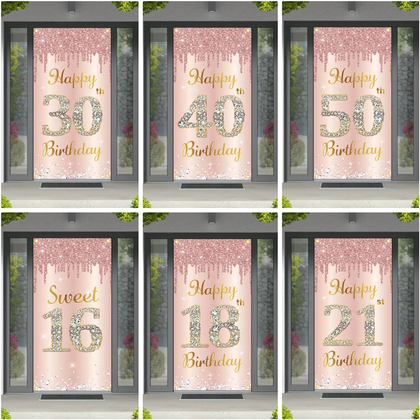 Happy Birthday Theme Decor Door Cover