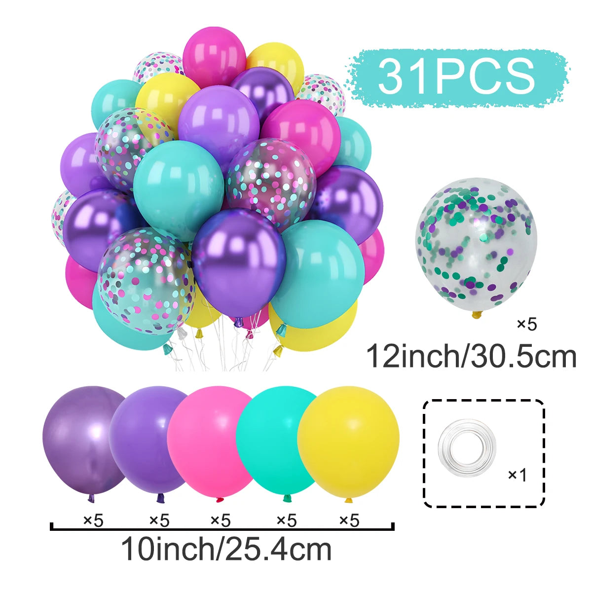 Balloons Pearl Latex 31/36/37/51/101Pcs