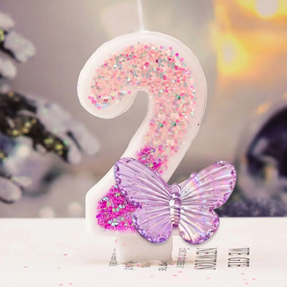 0–9 Purple Butterfly Number Candles